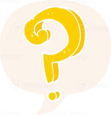 Cartoon Question Mark With Speech Bubble In Retro Style 40703359 PNG