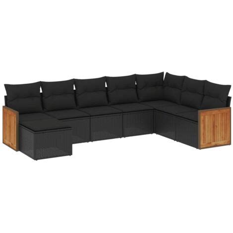 Set Divani Da Giardino Con Cuscini Pz Nero In Polyrattan Vidaxl