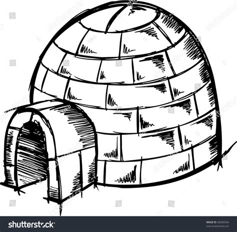 Doodle Sketch Igloo Vector Illustration Stock Vector 38209546