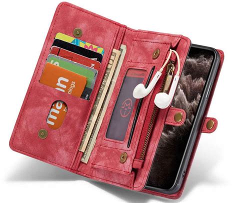 Caseme Iphone 11 Pro Max Wallet Magnetic Detachable 2 In 1 Case Red