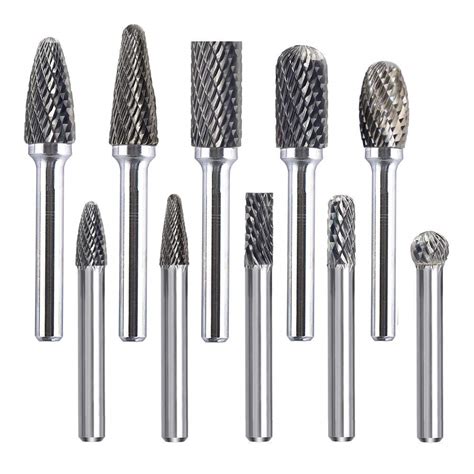 Double Cut Carbide Rotary Burr Set Shank Pcs Tungsten Steel