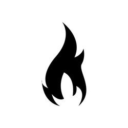 Fire Flame Icon Black Isolated On White Royalty Free Vector