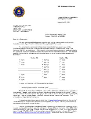 Fillable Online U S Department Of Justice Federal Bureau Of The