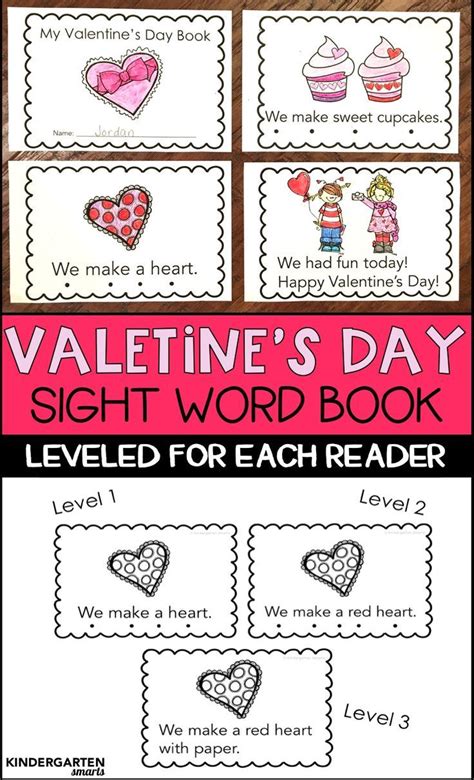 Valentine S Day Sight Word Book Kindergarten Smarts Sight Word Books Sight Word Books