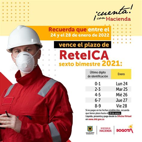 Entre El 24 Y 28 De Enero Vence Plazo Para Declarar Y Pagar ReteICA