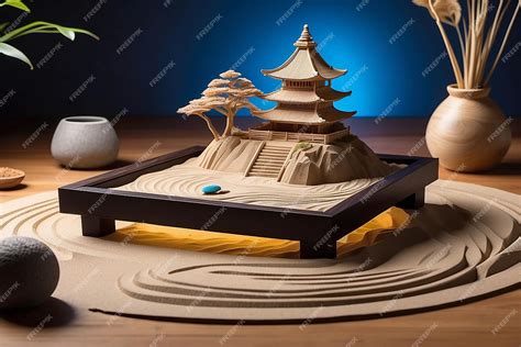 Premium Photo Kinetic Sand Art In A Zen Garden With Projections Mockup