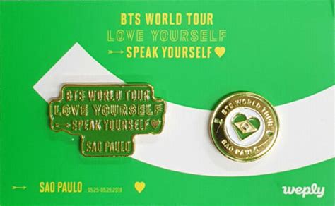 BTS WORLD TOUR LOVE YOURSELF SPEAK SAO PAULO DVD OFFICIAL MD 2EA BADGE