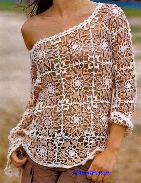 Crochet Pattern 26 For Summer Sexy Sweater By Asmartpattern S M Size Detailed Description In