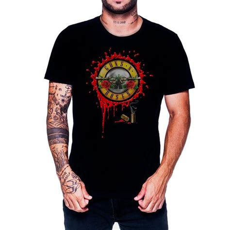 Camisa Camiseta Guns N Roses Logo Banda Premium 100 Algodão JRKT B2C