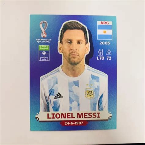 Figurita De Lionel Messi Mundial Qatar Azul Importada En Venta En