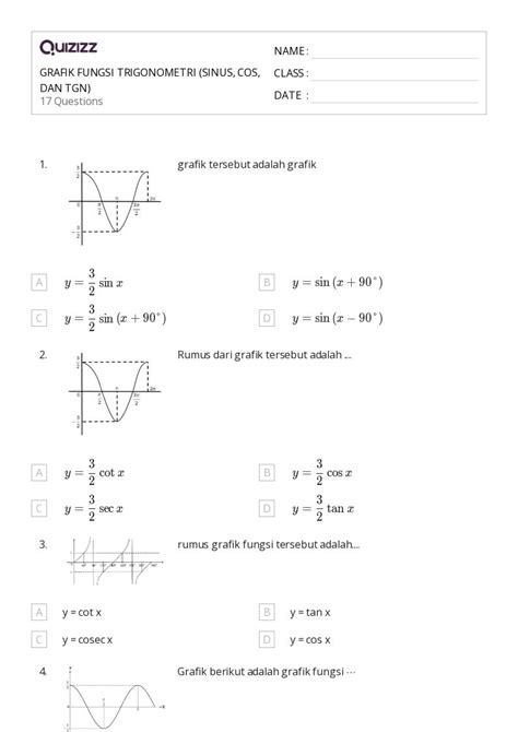 Lembar Kerja Fungsi Trigonometri Untuk Kelas Di Quizizz Gratis