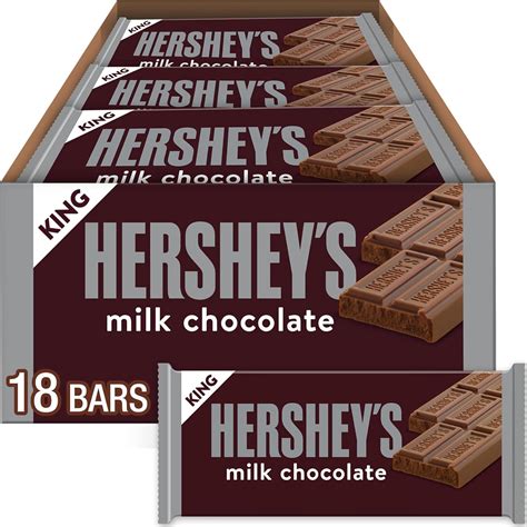 HERSHEY'S Milk Chocolate King Size, Candy Bars, 2.6 oz (18 Count