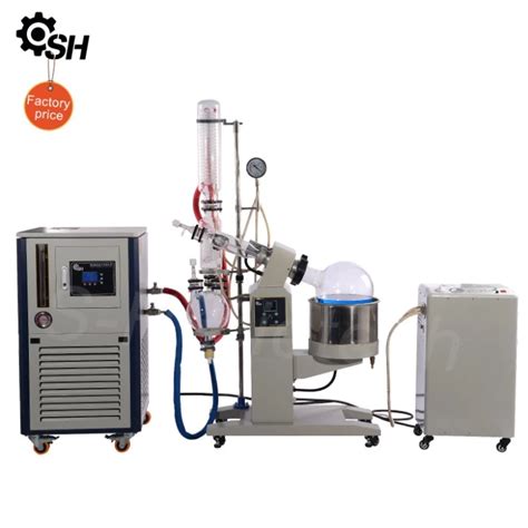 S H Biotech 10l 20l 30l 50l Crude Oil Distillation Equipment Continuous Moter Lift Rotary