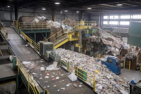 Premium AI Image Recycling Facility Where Workers Sort And Prepare