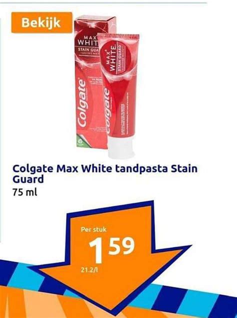 Colgate Max White Tandpasta Stain Guard Aanbieding Bij Action Folders Nl