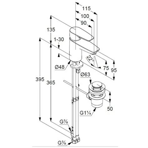 Baterie Lavoar Kludi Pure Solid Pentru Presiune Scazuta Cu Ventil