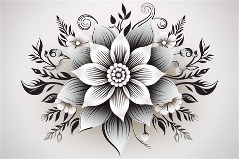 Floral Design Vector Line Art Graphic By Saydurf · Creative Fabrica