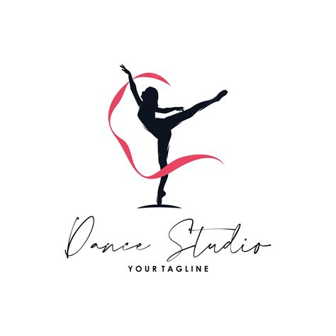 Logotipo Para Un Diseño De Silueta De Estudio De Ballet O Danza