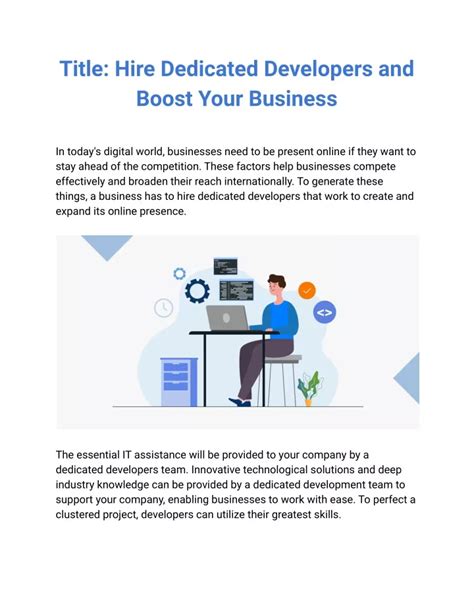 PPT Hire Dedicated Developers And Boost Your Business PowerPoint