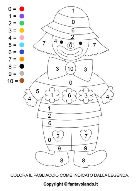 Schede Di Carnevale Osserva I Numeri E Colora Fantavolando