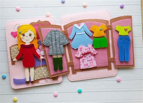 Felt Dollhouse Quiet Book Pattern Pdf Felt Doll Pattern With Clothes