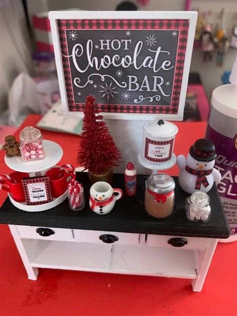 Miniature Hot Cocoa Bar 1 12 Scale Hot Cocoa Bar Cocoa Bar Hot Cocoa