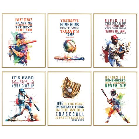 Inspirational Baseball Posters Baseball Wall Decor Baseball Room Bedroom Decor