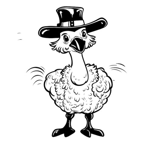 Illustration Of A Turkey With A Hat On His Head Vector Illustration