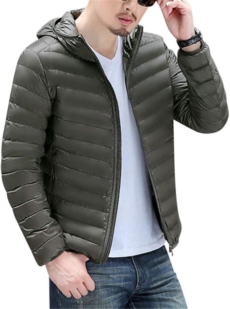 Men S Ultra Light Packable Down Coat Lightweight Puffer Jacket Uk Clothing