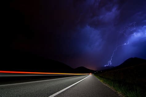 Fondos De Pantalla Paisaje Noche Naturaleza Cielo La Carretera