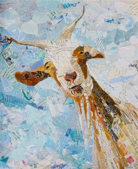 Goat collage | Paper collage art, Goat art, Animal art