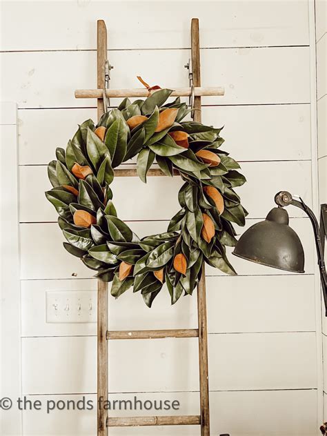 The Secret To Making An Easy Magnolia Wreath With Fresh Leaves