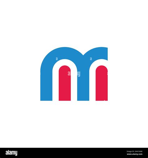 Letter Nm Simple Geometric Colorful Logo Vector Stock Vector Image