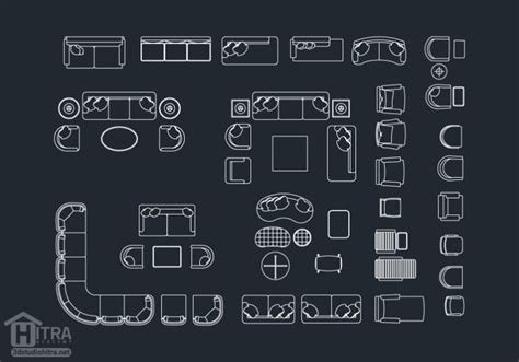دانلود آبجکت مبلمان اتوکد با فرمت Dwg آکادمی هیترا