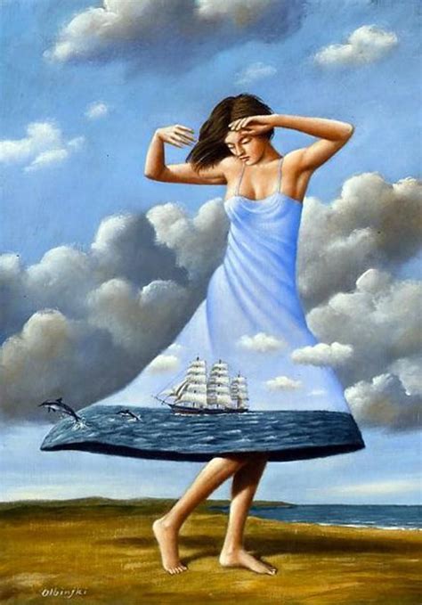 Woman and Ship by Rafal Olbinski Art surréaliste Suréalisme