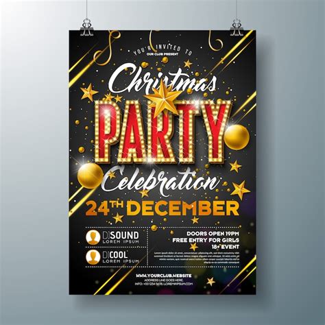 Festa De Natal Flyer Design Vetor Premium