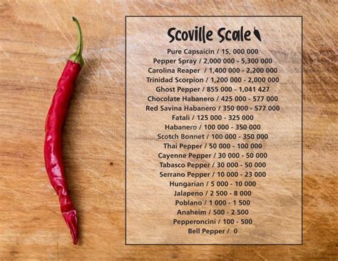 Échelle D unité De Chaleur De Piment De Scoville Au dessus Du Fond En