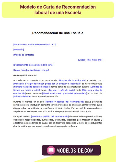 Formato Carta Recomendacion Laboral Escuela The Best Porn Website