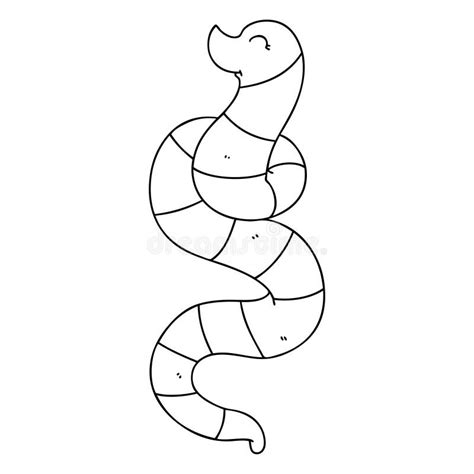 Quirky Line Drawing Cartoon Worm Stock Vector Illustration Of