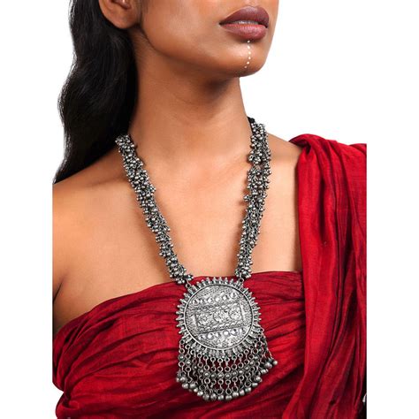 Teejh Tanvi Oxidised Ghungroo Necklace Buy Teejh Tanvi Oxidised