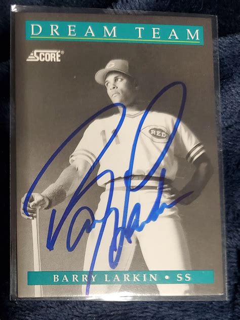 Barry Larkin Authentic Hand Signed 1991 Score Baseball Card - Etsy