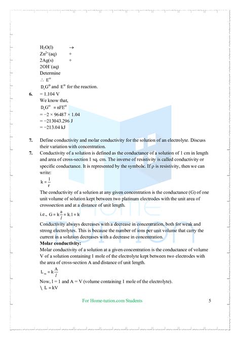 Ncert Solutions For Class 12 Chemistry Chapter 3 Electrochemistry