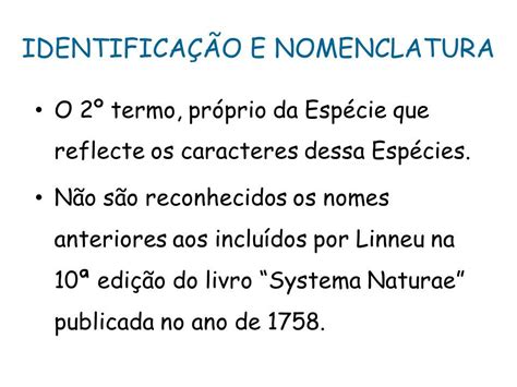 SumÁrio 04102018 A Sistemática Como Ciência Noções Sobre