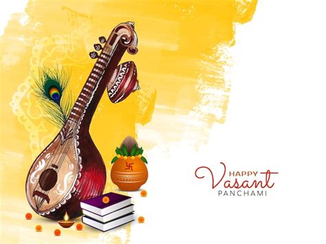 Dise O De Fondo Del Festival Indio Tradicional Happy Vasant Panchami