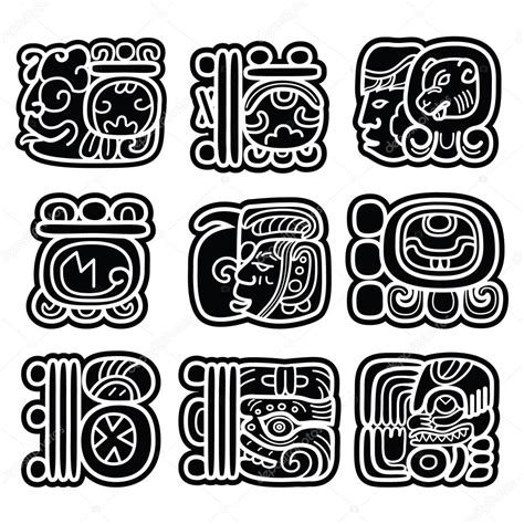 Mayan writing system, Maya glyphs and languge vector design Stock Vector Image by ©RedKoala ...