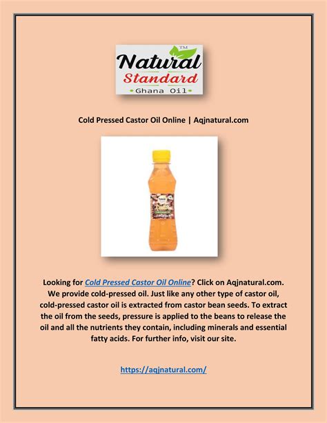 Cold Pressed Castor Oil Online By Aqjnatural Issuu