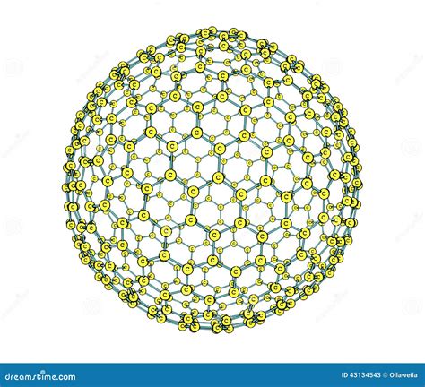 Fullerene Molecule Isolated On White Stock Illustration Illustration