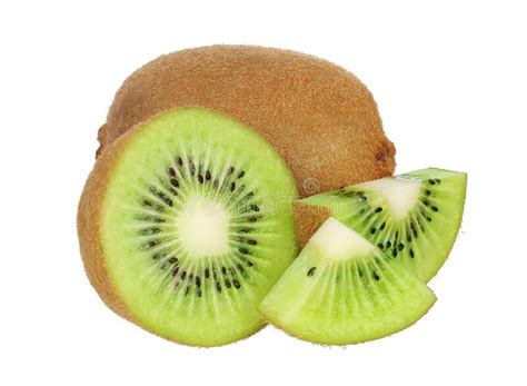 Corte De Kiwi Uma Fatia Isolada Em Fundo Branco Imagem De Stock