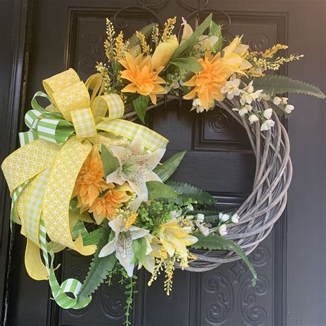 Spring Willow Wreath Spring Flower Wreath Spring Floral Etsy Spring