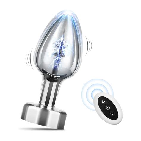 Remote Control Wireless Vibrating Vaginal Expand Anal Plug Stainless Steel Metal Anal Butt Plug